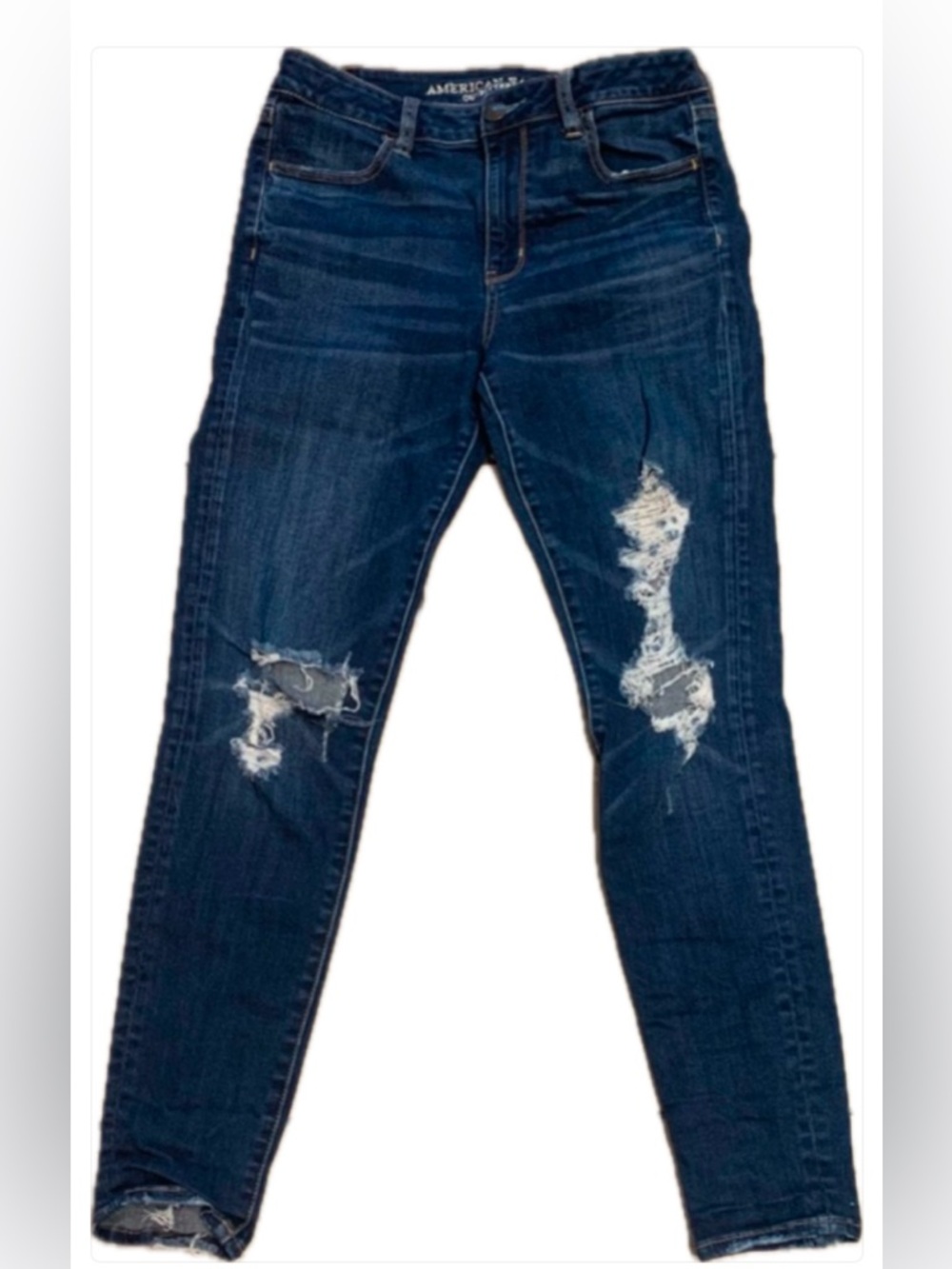 American Eagle Super Stretch X High-Rise Jeggings Size 10 (Dark Indigo Wash)